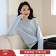香影【羊毛衫】灰色針織衫女2025秋冬季新款內搭圓領(lǐng)長(cháng)袖毛衣上衣 藍色 M 160/84A/95-110斤