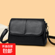 真皮軟皮枕頭包女2026新款女包百搭大容量腋下簡(jiǎn)約單肩復古斜挎包 黑色