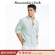 Abercrombie & Fitch【牛津襯衫】經(jīng)典小麋鹿圖案男裝25春夏美式長(cháng)袖襯衫125-5083 綠色條紋 2XL (185/124A)尺碼偏大