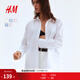 H&M女裝襯衫秋季空調衫法式寬松翻領(lǐng)牛津紡慵懶松弛感襯衣0925212 白色 M 165/96