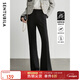 尚都比拉颯美利落氣質(zhì)通勤OL顯瘦時(shí)髦復古高腰顯瘦微嗽長(cháng)褲加絨加厚闊腿褲 134K52218黑色（加絨） M