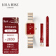 LOLA ROSE羅拉玫瑰紅玉髓方糖手表女士湯唯同款生日新年情人節禮物送女友