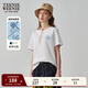 Teenie Weenie小熊女裝春裝清新簡(jiǎn)約圓領(lǐng)短袖T恤休閑通勤學(xué)院上衣 白色 165/M