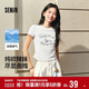 森馬（Semir）涼感T|短袖T恤女短款小狗夏2025小心機修身正肩上衣109325100020