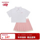 NEW BALANCE童裝女童新款甜美時(shí)尚舒適透氣短裙套裝ND2SE24102 160