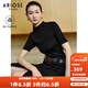 艾諾絲雅詩(shī)【商場(chǎng)同款】2025秋季新品通勤百搭100%綿羊毛針織衫女30818025 黑色 L
