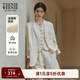 Teenie Weenie小熊女裝春春裝老錢(qián)風(fēng)法國麻輕薄西裝外套亞麻混紡女裝潮 象牙白 M