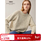 珍貝圓領(lǐng)厚款純羊絨女衫針織衫套頭衫保暖毛衣秋冬新款069 白夾咖棕 M （100碼）