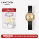 LANZOOM藍族黑金小方糖手表女士時(shí)尚輕奢小方表生日禮品送女友情人節禮物