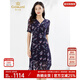 喬萬(wàn)尼連衣裙夏真絲桑蠶絲商場(chǎng)同款法式碎花EI2E770601 格?；ㄕZ(yǔ) XL