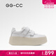 GG-CC【猛犸面包】厚底小白鞋女秋季新款便攜魔術(shù)貼休閑板鞋子G25X3573 白色 舒適單里 36