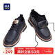 海瀾之家（HLA）男鞋秋冬休閑工裝皮鞋復古鞋子男款HAAGZM4EBB256 黑色（加絨）41