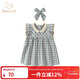 班喜迪女童夏裝連衣裙2025新款洋氣時(shí)髦兒童背心公主裙周歲寶寶禮服夏季 格子 90