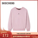 斯凱奇（Skechers）新年禮物女士冬季加絨套頭衛衣新品寬松簡(jiǎn)約長(cháng)袖T恤衫L425W011