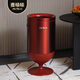 麥桶桶（Mr.Bin）客廳輕奢免彎腰垃圾桶無(wú)蓋酒杯廚房高腳高顏值不銹鋼意式 紅15L