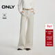 ONLY2025冬季新款舒適四面彈修身喇叭褲長(cháng)褲牛仔褲女|125432075 J2G米白色 M M標準褲長(cháng)