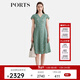 PORTS寶姿女裝2024春夏新款時(shí)尚優(yōu)雅鏤空設計印花刺繡V領(lǐng)連衣裙 綠色 XS （2）