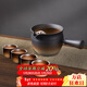 容山堂粗陶罐罐茶烤奶茶罐圍爐煮茶器潮州功夫燒水壺泡茶壺電陶爐養生壺 火焰燒罐罐茶-特大號+粗陶品茗杯*4