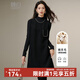 晚白【新品】高級感綿羊毛背心裙冬款洋氣百搭顯瘦毛呢無(wú)袖連衣裙 黑色 L