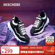 斯凱奇（Skechers）休閑鞋女加絨保暖老爹鞋輕便復古運動(dòng)鞋8730057 8730057-黑色/白色/BKW 37