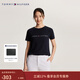 Tommy Hilfiger春夏女裝純棉休閑通勤刺繡輕薄內搭打底純色圓領(lǐng)短袖T恤上衣 藏青色FAP S （推薦：100-110斤）