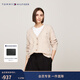 Tommy Hilfiger【金智秀同款】25秋冬新款女絞花寬松V領(lǐng)羊毛衫針織開(kāi)衫外套 米白色0F8 S