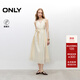 ONLY2025夏季新款優(yōu)雅浪漫掛脖V領(lǐng)收腰A字長(cháng)裙連衣裙女|125207016 A01香草奶油白 XS