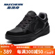 斯凱奇（Skechers）休閑板鞋男2025秋冬新款運動(dòng)板鞋黑色通勤男鞋厚底舒適滑板鞋