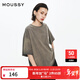 moussy【新復古回潮】 美式復古風(fēng)街頭感做舊短袖T恤010HSQ90-0550 021淺黑色 均碼