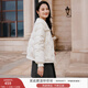 香影黑色輕薄羽絨服女2025冬季新款90白鴨絨針織拼接大翻領(lǐng)短外套 米白 M 160/84A/95-110斤