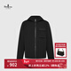 比音勒芬高爾夫【肌理感】秋冬新款男士休閑外套戶(hù)外百搭工裝風(fēng)連帽針織夾克 07黑 L （105）