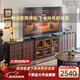 法式復古實(shí)木電視柜模塊組合柜中古風(fēng)骨骼線(xiàn)客廳落地柜高級感斗柜 2.75米棋盤(pán)組合柜