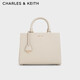 CHARLES&KEITH吊牌飾大容量托特包手提包包女包媽媽包生日禮物CK2-50160152