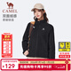 駱駝（CAMEL）搖粒絨外套女2025秋季薄絨保暖內膽立領(lǐng)開(kāi)衫外套夾克 J25CAXN002，幻影黑 ，女 L