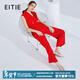 愛(ài)特愛(ài)（EITIE）夏季新款商場(chǎng)同款時(shí)尚干練職業(yè)通勤無(wú)袖翻領(lǐng)顯瘦連體褲女6207903 紅色61 XL 170
