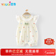 優(yōu)奇嬰兒衣服女寶寶夏季超薄飛飛袖連體衣女童夏天碎花哈衣爬爬服外出