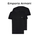 EMPORIO ARMANI阿瑪尼夏季新款潮流禮物純棉打底衫短袖T恤兩件套 黑/黑 XL