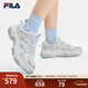 FILA斐樂(lè )女鞋貓爪6代舒適運動(dòng)鞋2025夏新款老爹鞋網(wǎng)面透氣舒適休閑鞋 雪白/太空銀-SS 35.5
