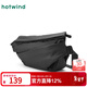 熱風(fēng)（Hotwind）秋季新款男士涂層功能帥氣斜挎包純色戶(hù)外運動(dòng)單肩腰包 01黑色 F