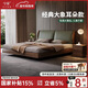 兮家胡桃木實(shí)木床真皮軟包主臥大象耳朵懸浮儲物2025新款綠色816#1.8m