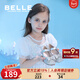百麗（Belle）童鞋幼童學(xué)步寶寶鞋春秋款蝴蝶結公主鞋女童水晶鞋兒童單鞋小皮鞋 銀色 27 腳長(cháng)16.4-17cm