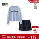 森馬（Semir）商場(chǎng)同款|套裝女冬抓絨衛衣仿呢格子短裙2025兩件套101725117010