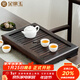 金鑲玉茶盤(pán)茶托實(shí)木茶具托盤(pán)抽屜式茶海茶臺茶具配件 檀木小琴臺