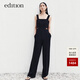 edition醋酸連體褲女夏季新款鏤空露腰設計感黑色背帶 黑色 XS 155