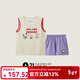 Q21兒童印花背心短褲套裝夏季薄款吸濕排汗透氣外穿男女童A類(lèi)套裝 風(fēng)信紫 120 cm