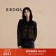 ERDOS 圓領(lǐng)雙提寬松針織毛衣復古繁花加厚開(kāi)衫女羊絨衫 黑 160/80A/S