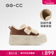 GG-CC【摩洛城堡】冬季新款時(shí)尚厚底加絨板鞋女保暖休閑鞋G25Y8004 卡其色 37