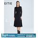 愛(ài)特愛(ài)（EITIE）春季新品商場(chǎng)同款時(shí)尚優(yōu)雅修身A擺蕾絲拼接連衣裙6407121 黑20 XL 170