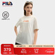 FILA 斐樂(lè )官方韓素希同款女子針織短袖衫2025夏小狐貍刺繡純棉舒適T恤