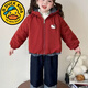 G.duck小黃鴨女童加絨外套冬季洋氣寶寶保暖棉服炸街冬裝兒童加厚棉衣 安可拉紅色 90 碼建議身高75-85